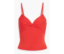 Alice Olivia - Rhona twisted stretch-knit camisole - Red