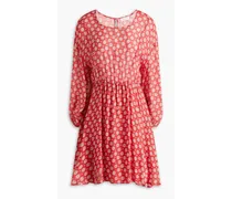 Aboodi printed crepe mini dress - Red
