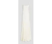 Cami draped satin-crepe maxi dress - White