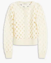 Tory Burch Crochet-knit wool-blend cardigan - White White