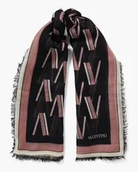 Valentino Garavani Printed cashmere and silk-blend jacquard scarf - Black Black