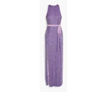 Tzilly belted sequined chiffon maxi dress - Purple