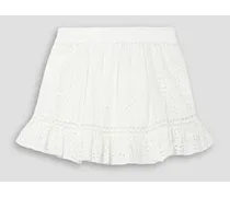 Baydar embroidered broderie anglaise cotton-voile mini skirt - White