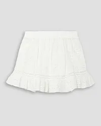 LoveShackFancy Baydar embroidered broderie anglaise cotton-voile mini skirt - White White