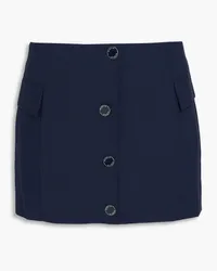 ROTATE Birger Christensen Button-detailed woven mini skirt - Blue Blue