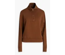 Bentley French cotton-terry half-zip sweatshirt - Brown