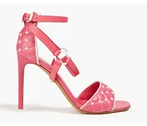 Rockstud quilted leather sandals - Pink