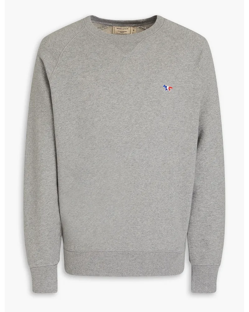 Kitsuné Appliquéd French cotton-terry sweatshirt - Gray Gray