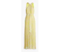 Skylar snake-print plissé-crepe de chine jumpsuit - Yellow