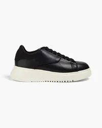 Emporio Armani Leather sneakers - Black Black