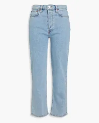 RE/DONE 70s cropped high-rise slim-leg jeans - Blue Blue