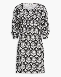 Diane von Furstenberg Noelle cotton and silk-blend mini dress - Black Black