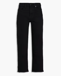 7 for all mankind Modern cropped high-rise straight-leg jeans - Black Black