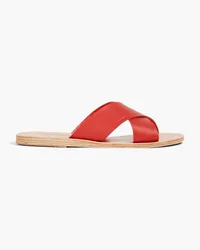 Ancient Greek Sandals Thais leather slides - Red Red