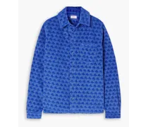 Printed cotton-corduroy shirt - Blue
