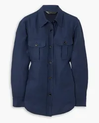 Brioni Hemp, cashmere and silk-blend twill shirt - Blue Blue