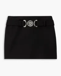 Versace Belted grain de poudre wool mini skirt - Black Black