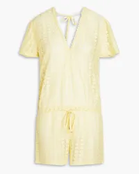 Melissa Odabash Lola crochet-knit playsuit - Yellow Yellow