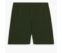 Stretch Lyocell and cotton-blend pajama shorts - Green
