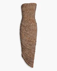 Norma Kamali Diana strapless leopard-print stretch-jersey maxi dress - Animal print Animal