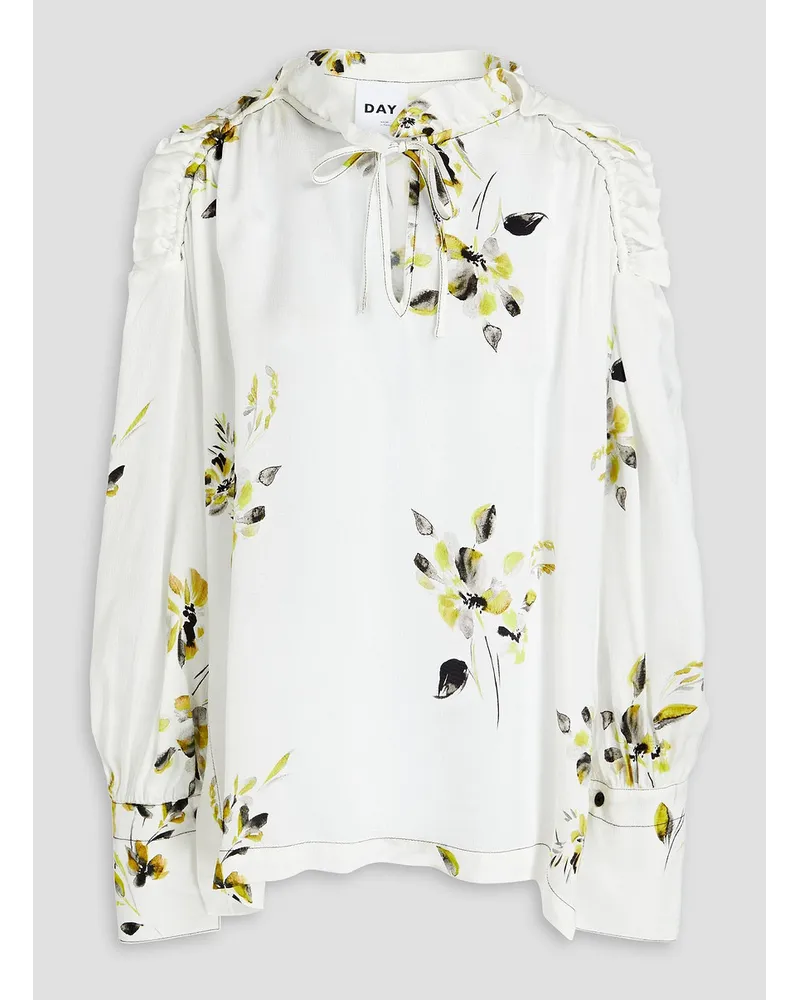 Day Birger et Mikkelsen Amelia floral-print seersucker shirt - White White