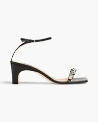 Sergio Rossi Crystal-embellished leather sandals - Black Black