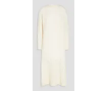 Cable-knit mohair-blend midi dress - White