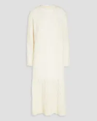 ROTATE Birger Christensen Cable-knit mohair-blend midi dress - White White