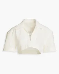 Jacquemus Bebi cropped hemp and cotton-blend shirt - White White