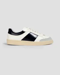 Sandro Suede-trimmed leather sneakers - White White