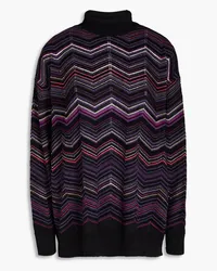 Missoni Brushed wool-blend jacquard-knit turtleneck sweater - Purple Purple