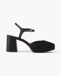 Reformation Marisol satin platform pumps - Black Black