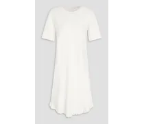 Ruffled stretch-knit mini dress - White