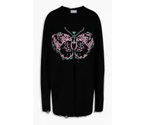 Embroidered knitted sweater - Black