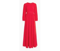 Gathered crepe gown - Red