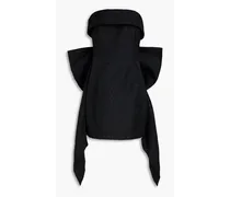 Malone strapless bow-embellished moire mini dress - Black