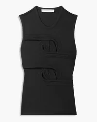 Christopher Esber Cutout ribbed-knit tank - Black Black