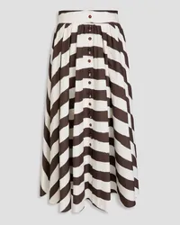 Philosophy Di Lorenzo Serafini Striped cotton-blend poplin midi skirt - White White