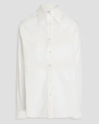 Anna Quan Guipure lace-trimmed cotton-blend poplin shirt - White White