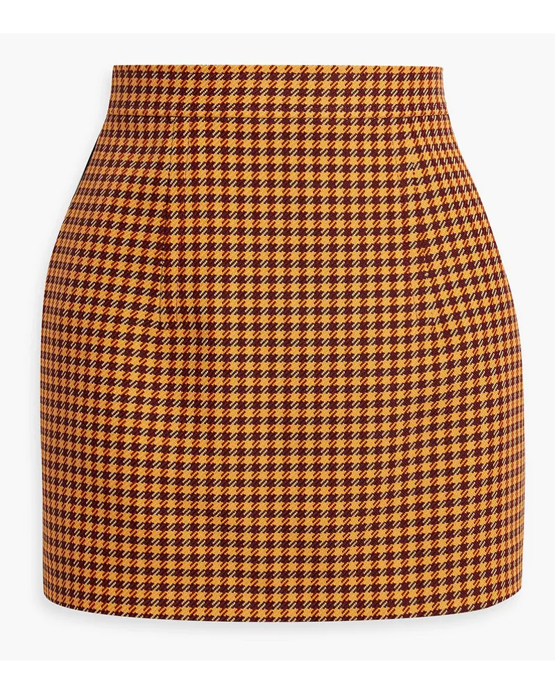 Marni Houndstooth tweed mini skirt - Orange Orange