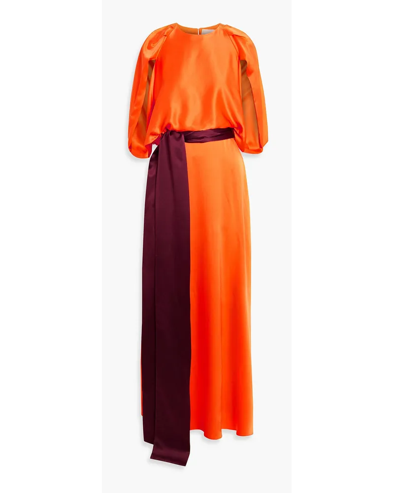 Roksanda Ilincic Milena cape-effect silk-satin gown - Orange Orange