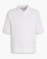 Thom Browne Striped cotton-jersey polo shirt - Pink Pink