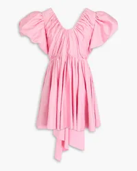 Aje. Gretta bow-detailed cotton-poplin mini dress - Pink Pink