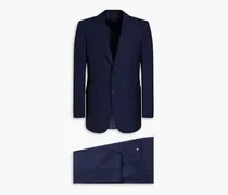 Pinstriped wool-crepe suit - Blue