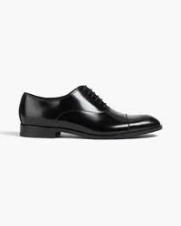 Emporio Armani Glossed leather oxford shoes - Black Black