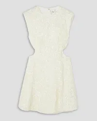 Aje. Mirage cutout sequined tulle mini dress - White White