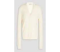 Pointelle-knit silk cardigan - White