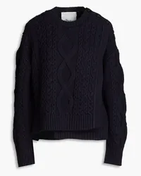 3.1 phillip lim Wrap-effect cable-knit wool-blend sweater - Blue Blue