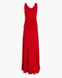 Zac Posen Ruched cutout jersey gown - Red Red