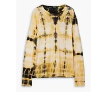 Tie-dyed cotton-jersey top - Yellow